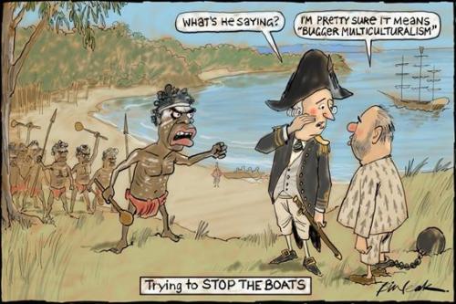 Racist Cartoon in Rupert Murdoch's The Australian Leak-trying-to-stop-the-boats